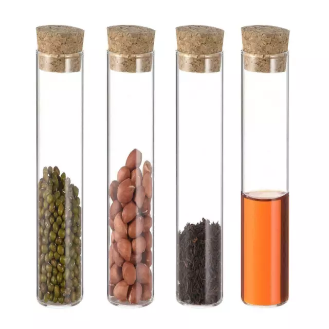 10 count Glass test tubes with cork stoppers/caps