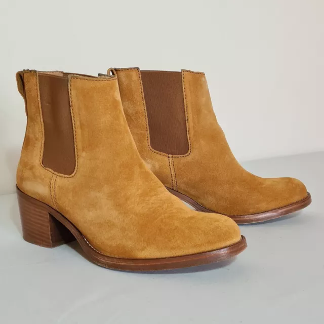 Yellow Mustard Suede Chelsea Ankle Boot with Block Heel EU 36 US 6 UK 3 APC