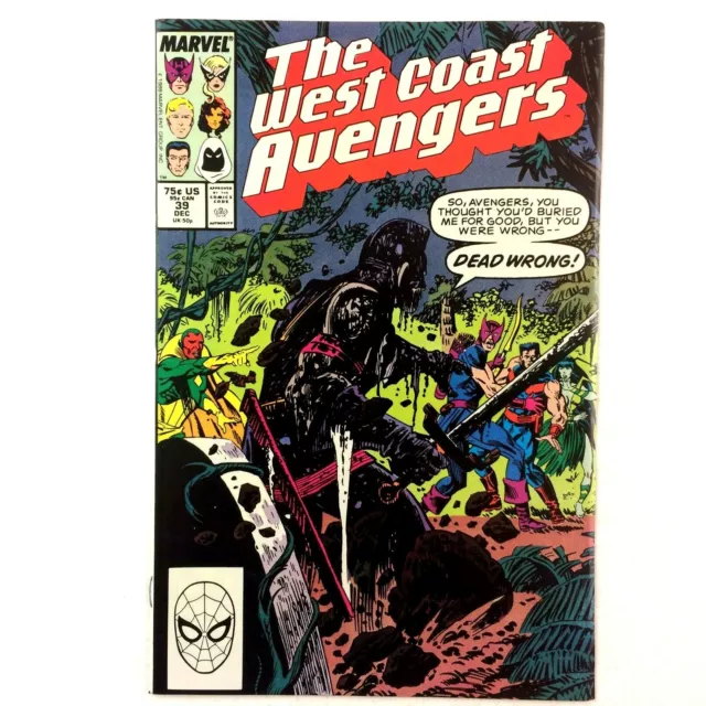 West Coast Avengers #39 Marvel 1988 VF Scarlet Witch Vision Hawkeye Moon Knight