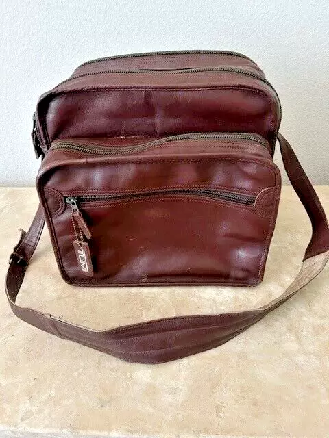 TUMI  Brown Vintage All Leather Carry On/Camera Case/Travel/Shoulder Bag