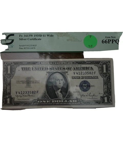 1935 C $1 Dollar Bill Silver Certificate Note Gem Unc Paper Money Pcgs 66 Ppq