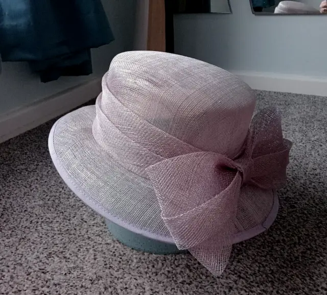 ELEGANCE COLLECTION Occasions Hat (Pale Dusky Lilac)  (Full Description Below)