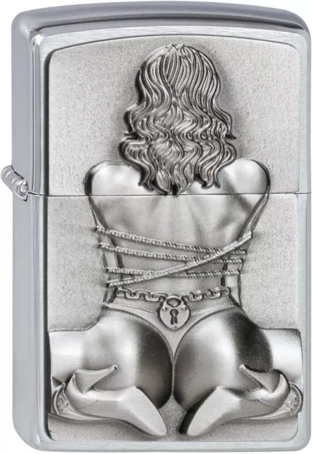 ZIPPO Oil Lighter Sexy Girl Hip Silver Brass Japan New