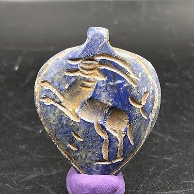 Beautiful Near Eastern Old lapis lazuli Intaglio Seal Stone Old Amulet Pendant