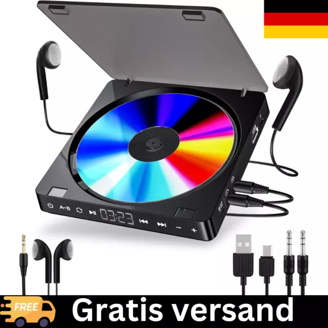 Gueray Tragbarer CD Player 1200 Mah Persönlicher Wiederaufladbar MP3 CD Player M