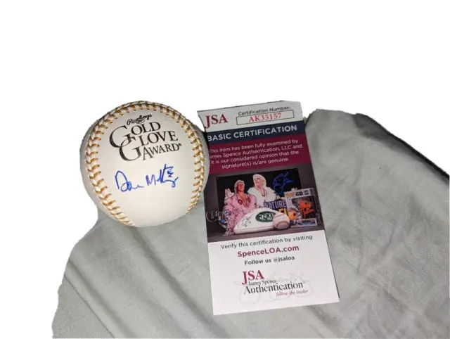 New York Yankees Don Mattingly Signed Gold Glove Award Baseball ++ Jsa