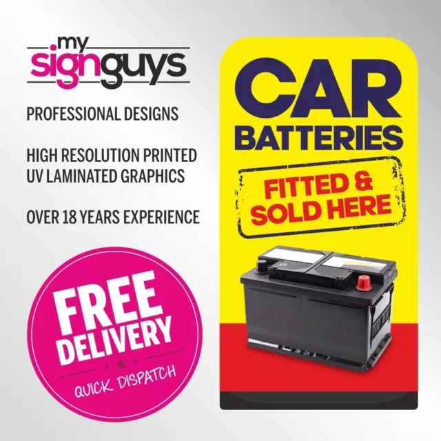 Car Batteries Battery Aboard Sign Outdoor Street Advertising Eco Flex Garage MOT 2