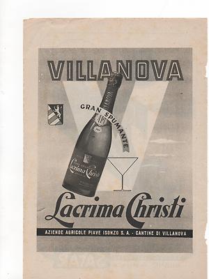 PUBBLICITA' 1930 CORA SPUMANTE VINO VERMOUTH AMARO VALIGIA NATALE CAPPADONIA 
