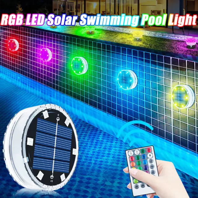 Colorful Solar Underwater Lighting Submersible Lamp RGB LED Swimming Pool Light