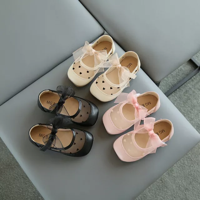 Kids Baby Girls Ribbon Bow Spanish Wedding Party Patent Infants Toodler Shoes