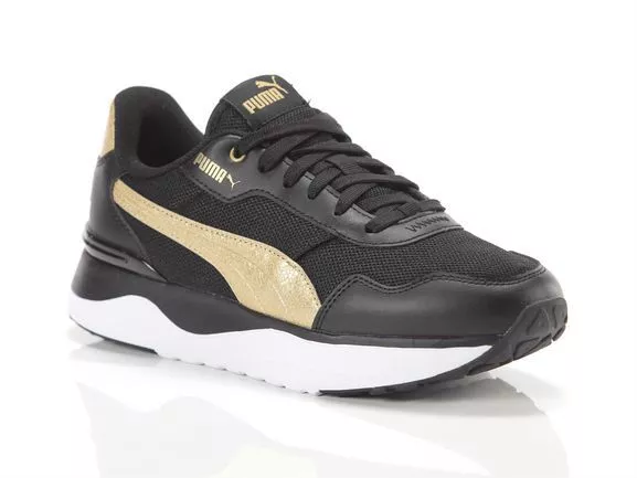 Scarpe donna ragazza Puma r78 Yoyage nero oro sneaker zeppa platform shoes