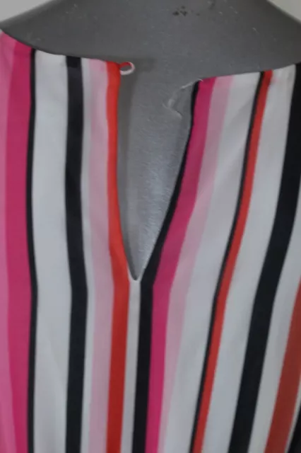 Nine West Pink Multi Striped Self-Tie Midi Dress  2 3