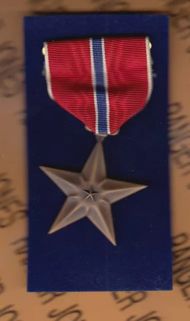WWII US Military Bronze Star Medal BSM award citation pinback p/b
