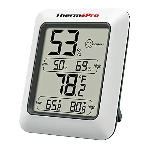 Thermomètre extérieur intérieur, thermomètre connecté avec 3 capteurs sans  fil, moniteur d'humidité et de température (/), enregistrement max min,  affichage tendance et c