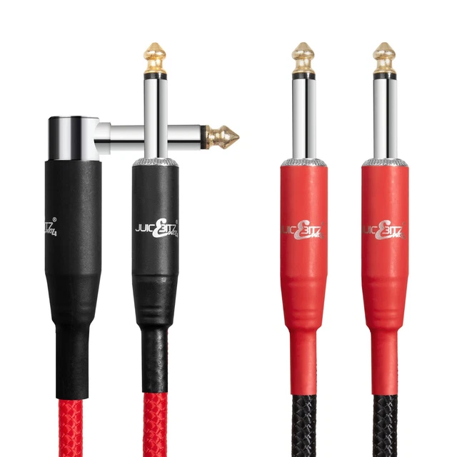 thumbnail image 2 of JuicEBitz Gold Plated 1/4 Inch Guitar Amp Cable (Various Lengths) – 20 AWG Shielded Instrument Lead, UK Made 2 of 4