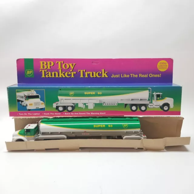 BP Oil Gas Tanker Truck 1994 Super 93 w/Lights Sound Limited Edition Toy w/Box