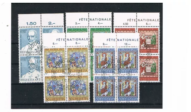 Switzerland Michel Number 853 - 857 IN Upper Edge - Block of Four With Sst