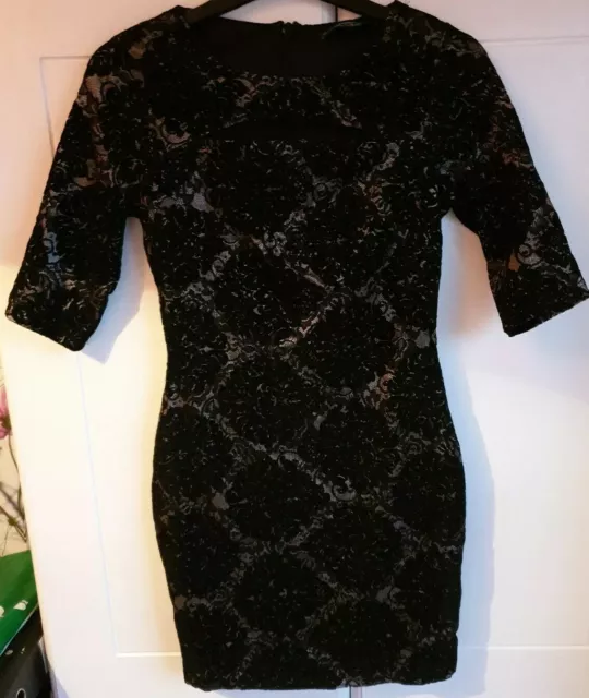 Miss Selfridge NEW Black Lace Dress Size 8