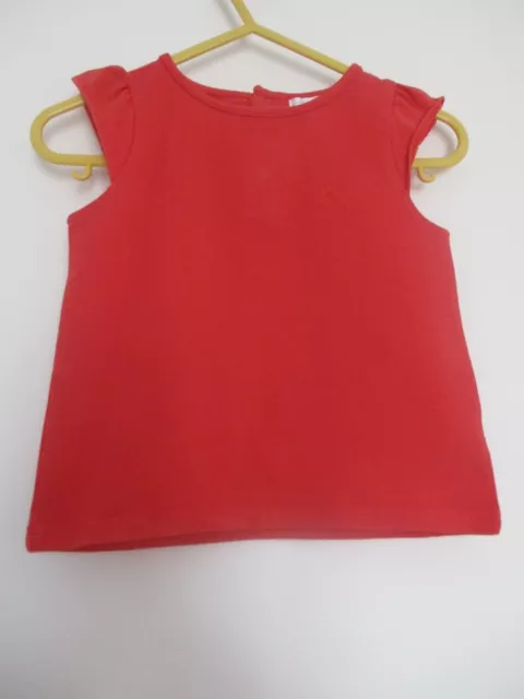 T-Shirt 12 Mois Obaibi Rouge Manches Courtes Excellent Etat