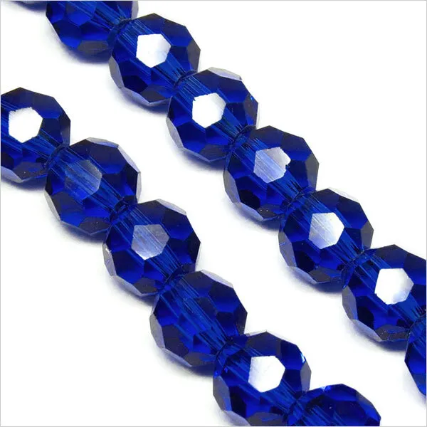 Lot de 20 Perles à FACETTES 8mm en Cristal Bleu foncé