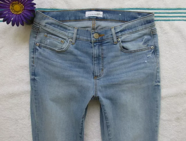 LOFT Size 6 Petite Womens Mid Rise Blue Denim Modern Skinny Jeans