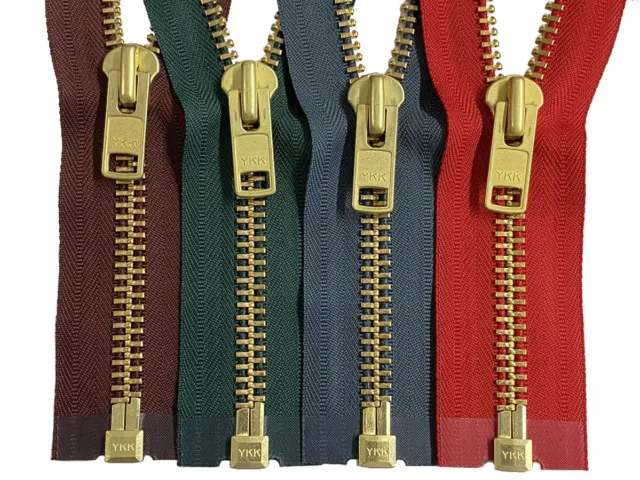 YKK #10 Brass Metal Separating Zippers Extra Heavy- Duty Jacket Made in USA
