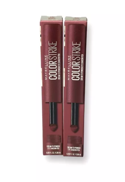 Maybelline Color Strike Crema Pluma a Polvo Sombra de Ojos #15 TEMPT MATTE Lote de 2 2