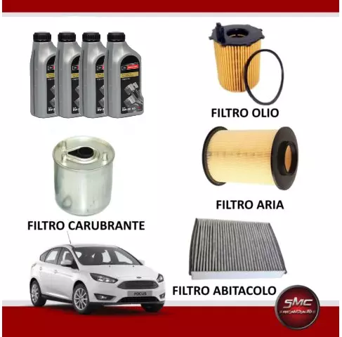 Kit Tagliando Ford 1.6 Tdci 85Kw 115Cv Dal 07/2010 + Olio Ford Formula F 5W30