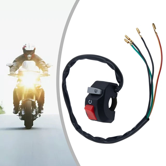 Aqxreight Interruttore Universale Per Manubrio Moto – 34 Mm, Con Frecce E Pulsante Emergenza, Nero