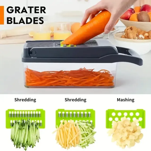 16pcs set Slicer Kitchen Multi-function Vegetable Cutter Dicer Shredder 2