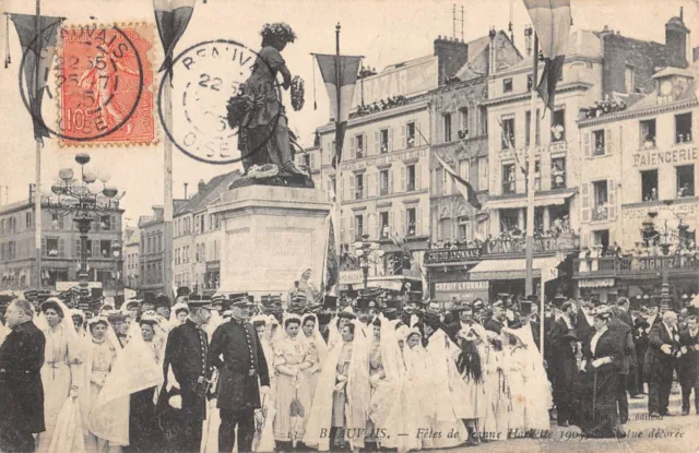Cpa 60 Beauvais / Fetes De Jeanne Hachette 1905 La Statue Decoree