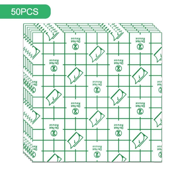 50 un. vendajes de aderezo de película transparente cinta impermeable transparente (7,9*7,9 pulgadas)
