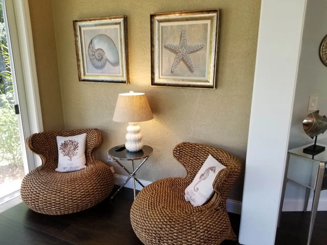 Two (2) Round Rattan Meditation/Relaxation/Reading Floor Chairs, Brown