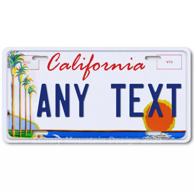 Custom Sunset California State FLAT Aluminum Novelty Auto License Tag Plate