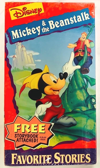 DISNEY’S MICKEY & The Beanstalk Favorite Stories (VHS) with Storybook