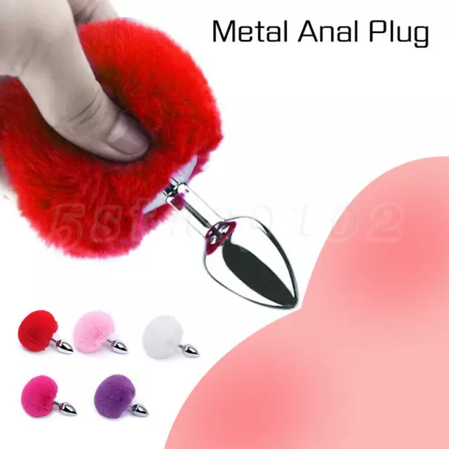 Bunny Cosplay Funny Toy Games False Rabbit Tail With Metal Anal-Butt Plug 2
