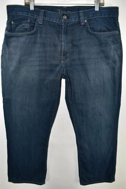 Fidelity Denim 50-11 British Navy Relaxed Straight Jeans Sz 38 Meas 39x26 Short