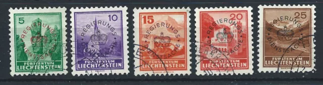 Liechtenstein Service N°13/16 obl (FU) 1935/36 - T.P de 1935 surcharge a