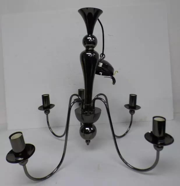 B&Q Colours 5 Bulb Ceiling Chandelier Smoky Black G6