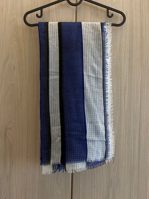 ZARA SCIARPA BLU bianca nera foulard stola EUR 5,00 PicClick IT