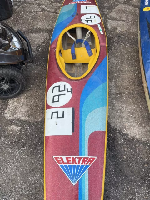 Vintage Elektra 4m Fibreglass Slalom Canoe 1980's