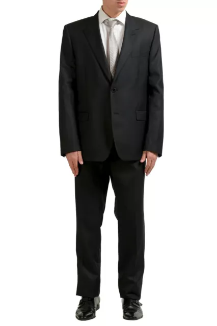 Versace Collection Men's Wool Black Two Button Suit US 46 IT 56