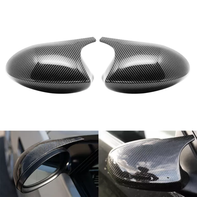 2x Wing Door Mirror Cover Cap Carbon Fiber Style For BMW E81 E82 E87 E88 Pre-LCI