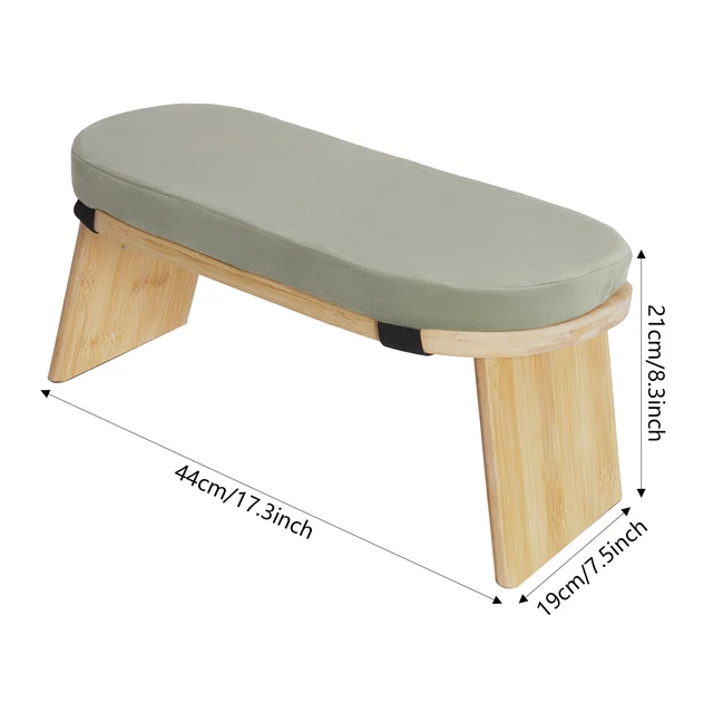 Panca Da Meditazione Pieghevole Active Peak – Con Cuscino, In Bambù, 44x18 Cm, Ergonomica