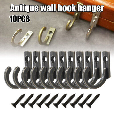 10pcs Antique Zinc Alloy Small Hook Wall Mounted Door Hooks Hat Coat Key Hanger