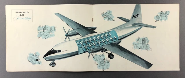 Fairchild F-27 Friendship Manufacturers Sales Brochure Cutaway Seat Maps Fokker 2