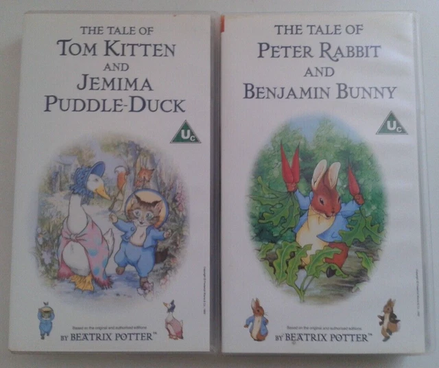 2 BEATRIX POTTER VHS:Peter Rabbit Benjamin Bunny & Tom Kitten Jemima ...