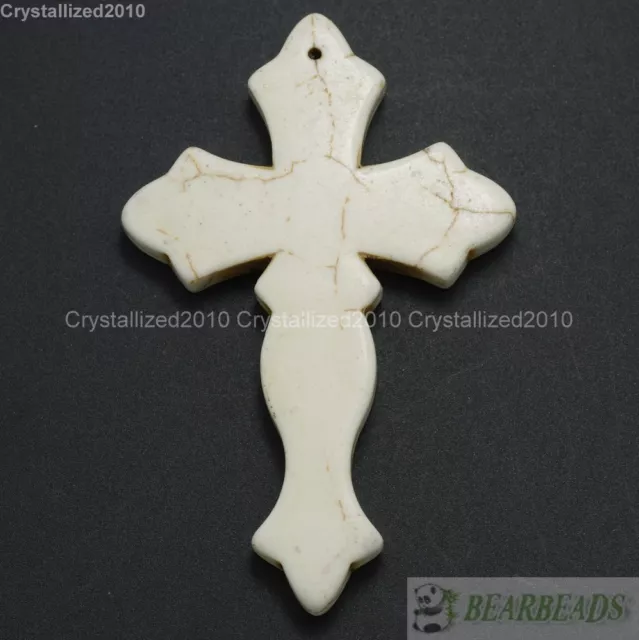 Gemischt Howlite Türkis Edelstein 50 mm x 78 mm Kreuz Charms Handwerk Perlen Anhänger