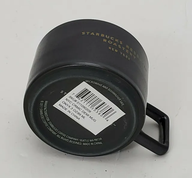 Demi-tasse exclusive Starbucks Reserve Roastery Ceramic noir métallisé mat 3 oz 3