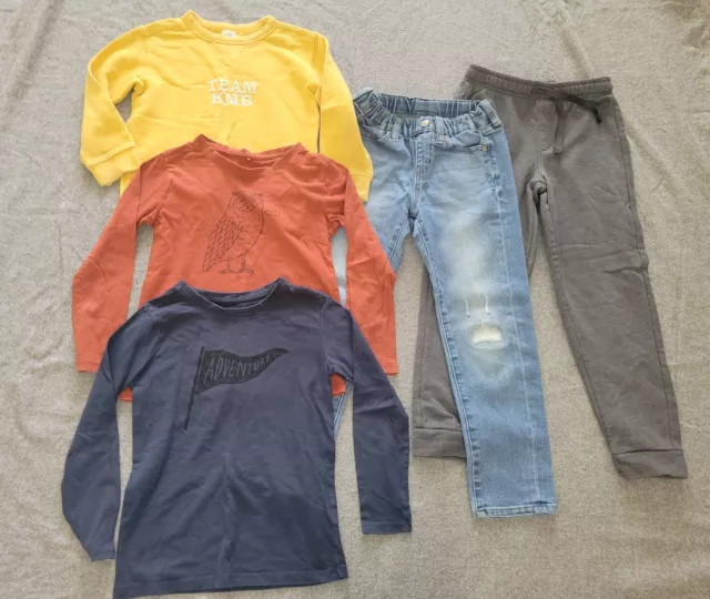 5 Item Boys Bundle Winter Long Sleeve Tops Jumper Jeans Trackpants - Size 5